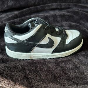 Nike Kid’s Dunk Low Black and White Sneakers